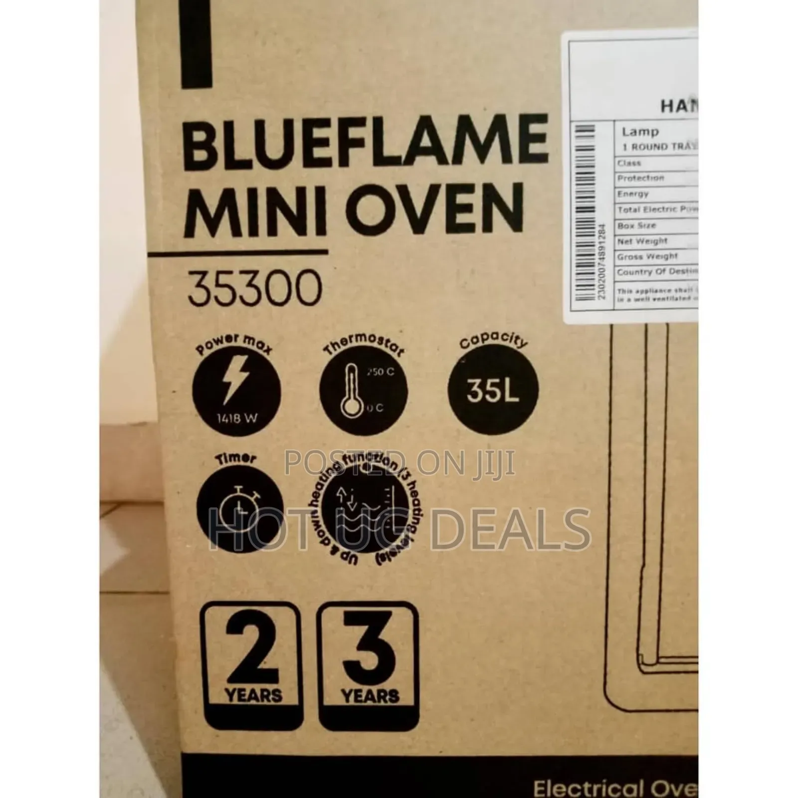 Blueflame 35 Electric Liters Mini Oven ? Inox (3yrs Wrnty)