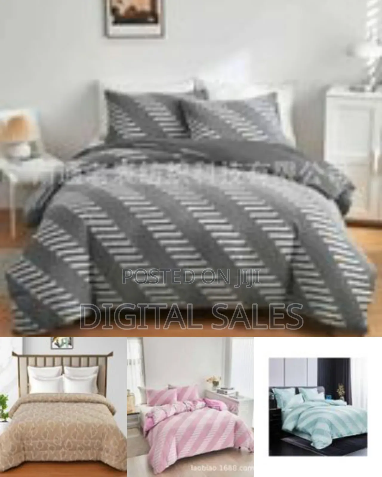 Quilted Comforter / Duvet With Leaf Embroidery