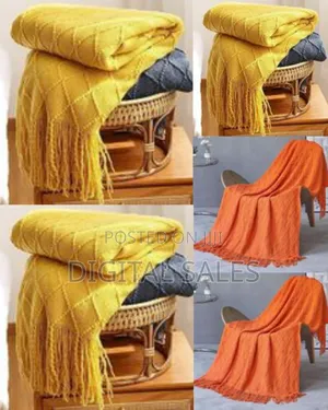130*220cm Cozy Knitted Diamond Pattern Throw Blanket
