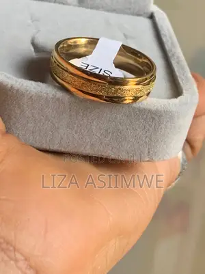 Gold-Plated Wedding Ring With a Sandblasted Finish.