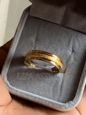 Gold-Plated Wedding Ring With a Sandblasted Finish.