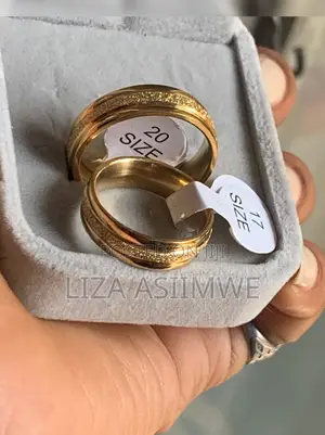 Gold-Plated Wedding Bands With a Textured Finish.