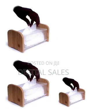 Modern Bed-Inspired Tissue Box Holder With Wooden Accents - Multicolor