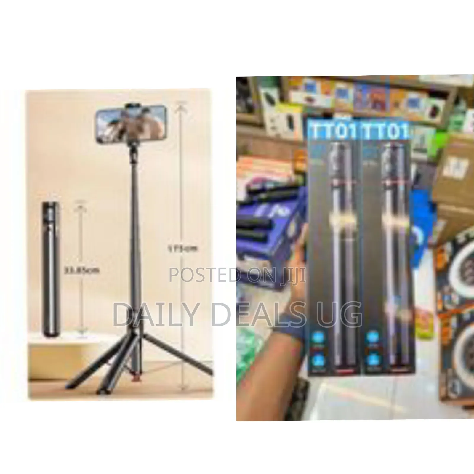 Tt01 Extendable Bluetooth Selfie Stick Tripod, 69.6" Automatic Tripod