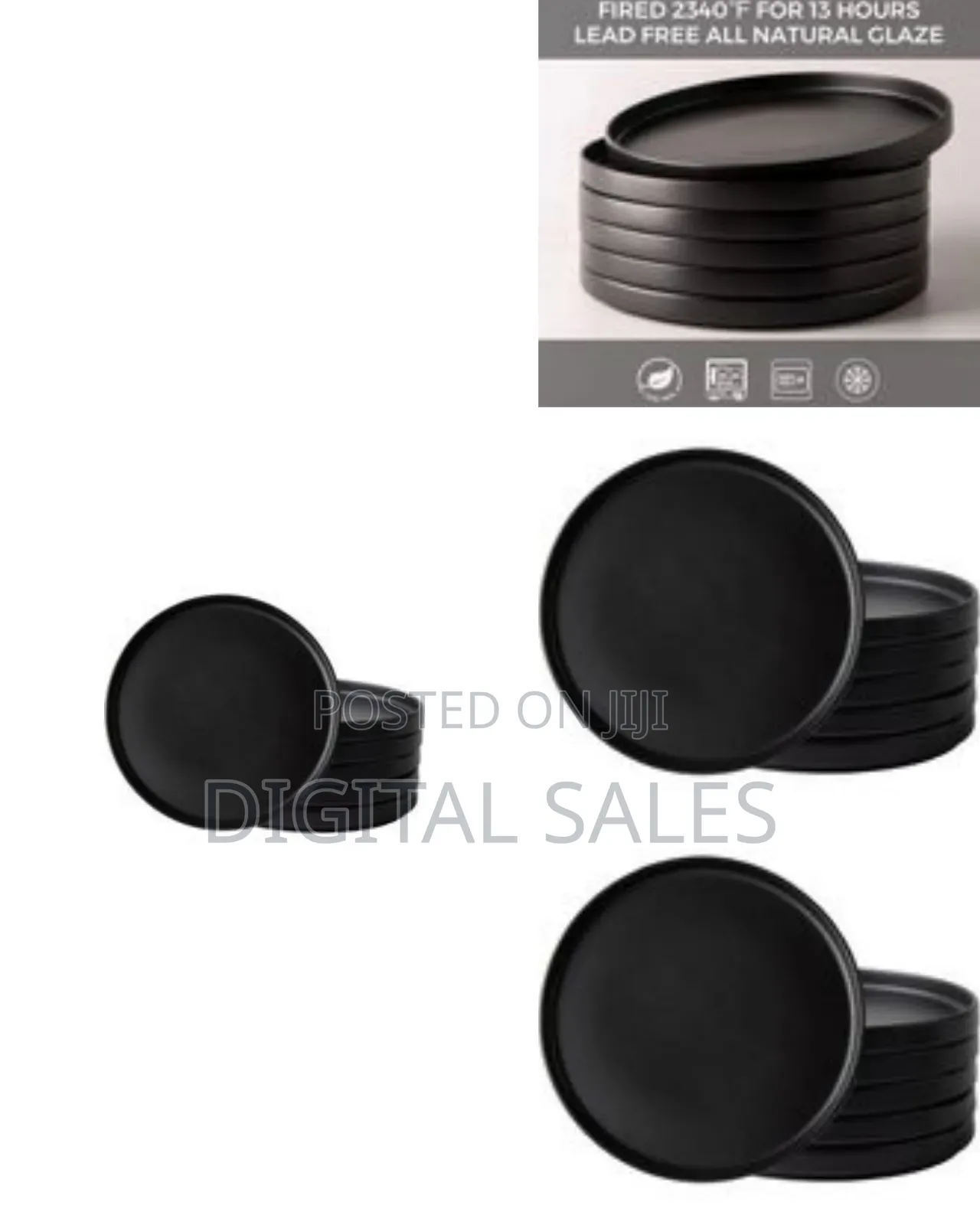 Set of 6 Modern Ceramic Dinner Plates