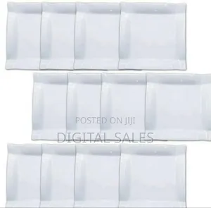 Melamine Square Dinner Plates, 12pcs