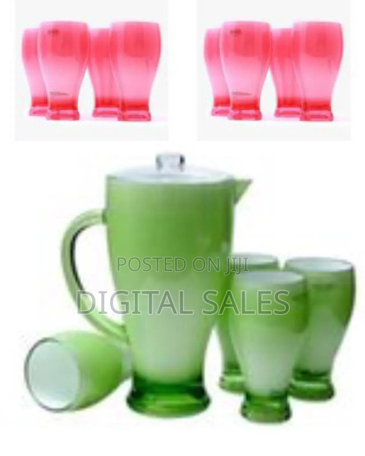 Ombre Glass Pitcher Tumbler Set