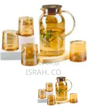 Elegant Amber Glass Pitcher Tumbler