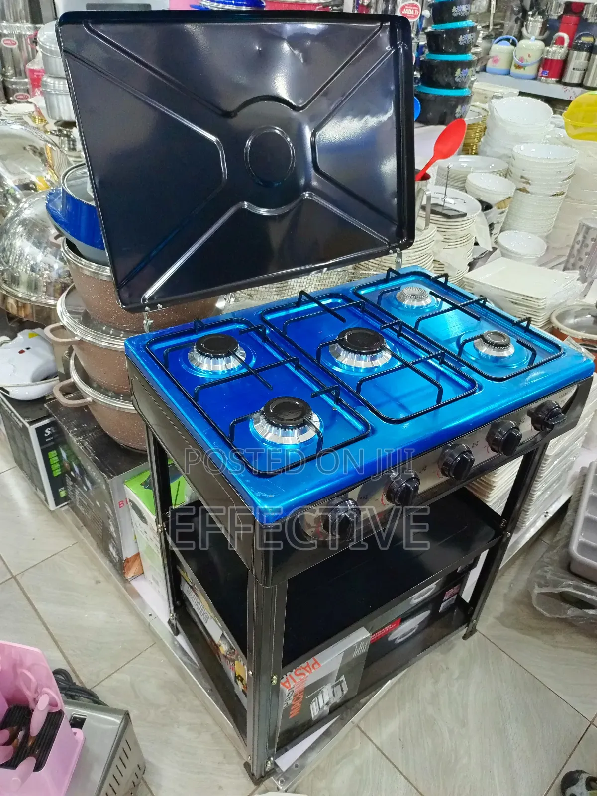 5-Burner Portable Gas Stove With a Stand.