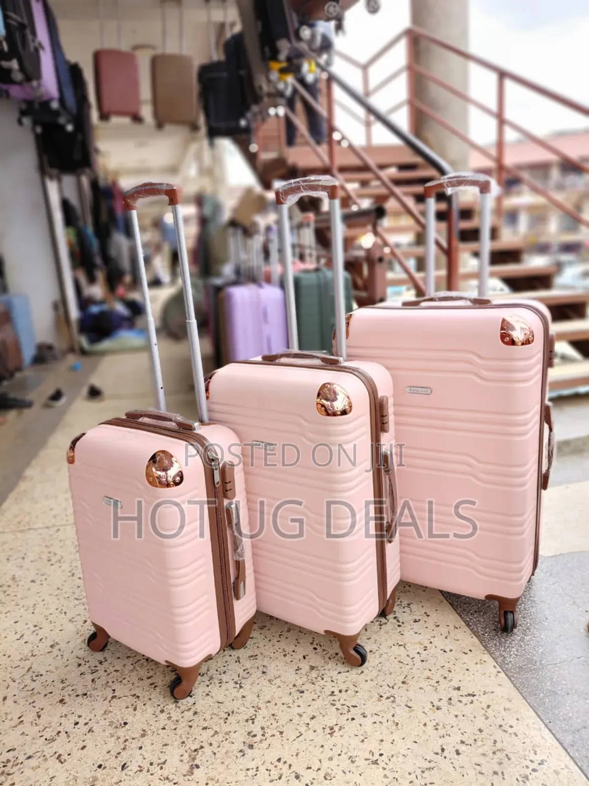 3pcs Set Waterproof Plastic Suitcase (S,M,L )- Multi Colour