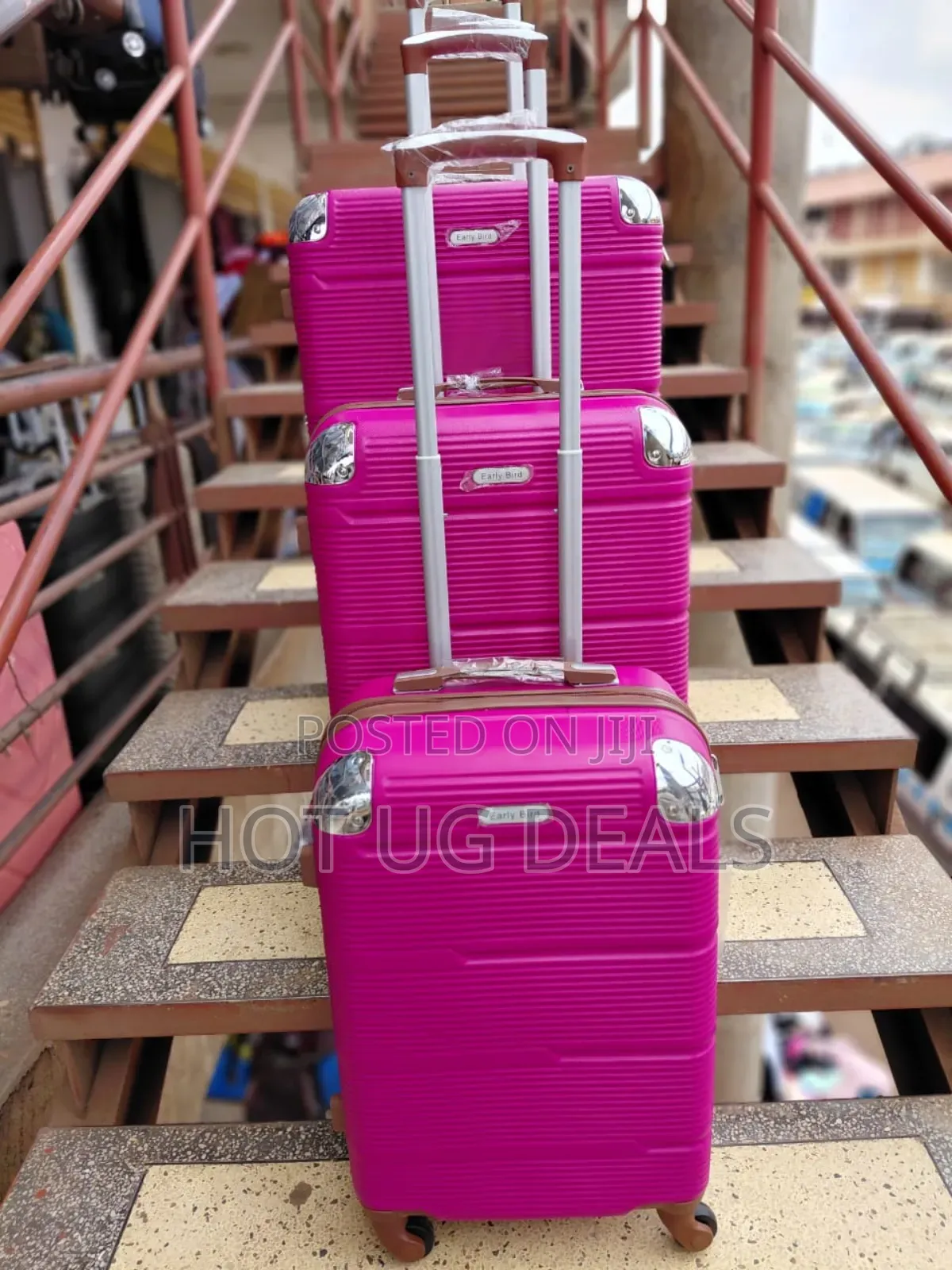 3pcs Set Waterproof Plastic Suitcase (S,M,L )- Multi Colour