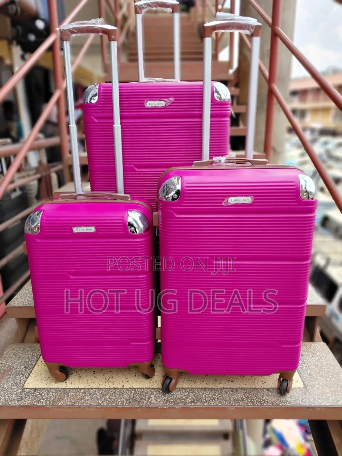 3pcs Set Waterproof Plastic Suitcase (S,M,L )- Multi Colour
