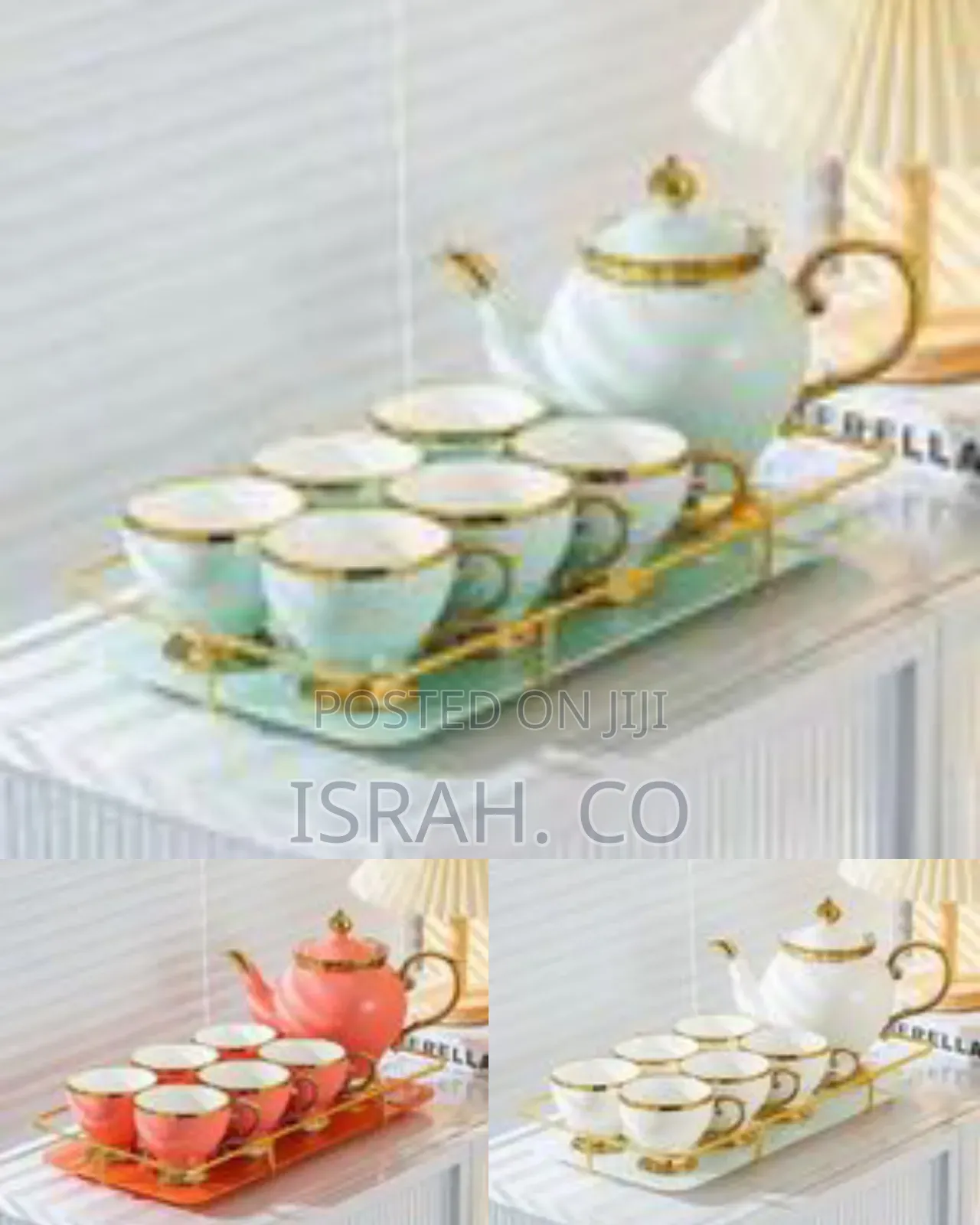8 Pieces Ceramic Tea Set - Multicolor