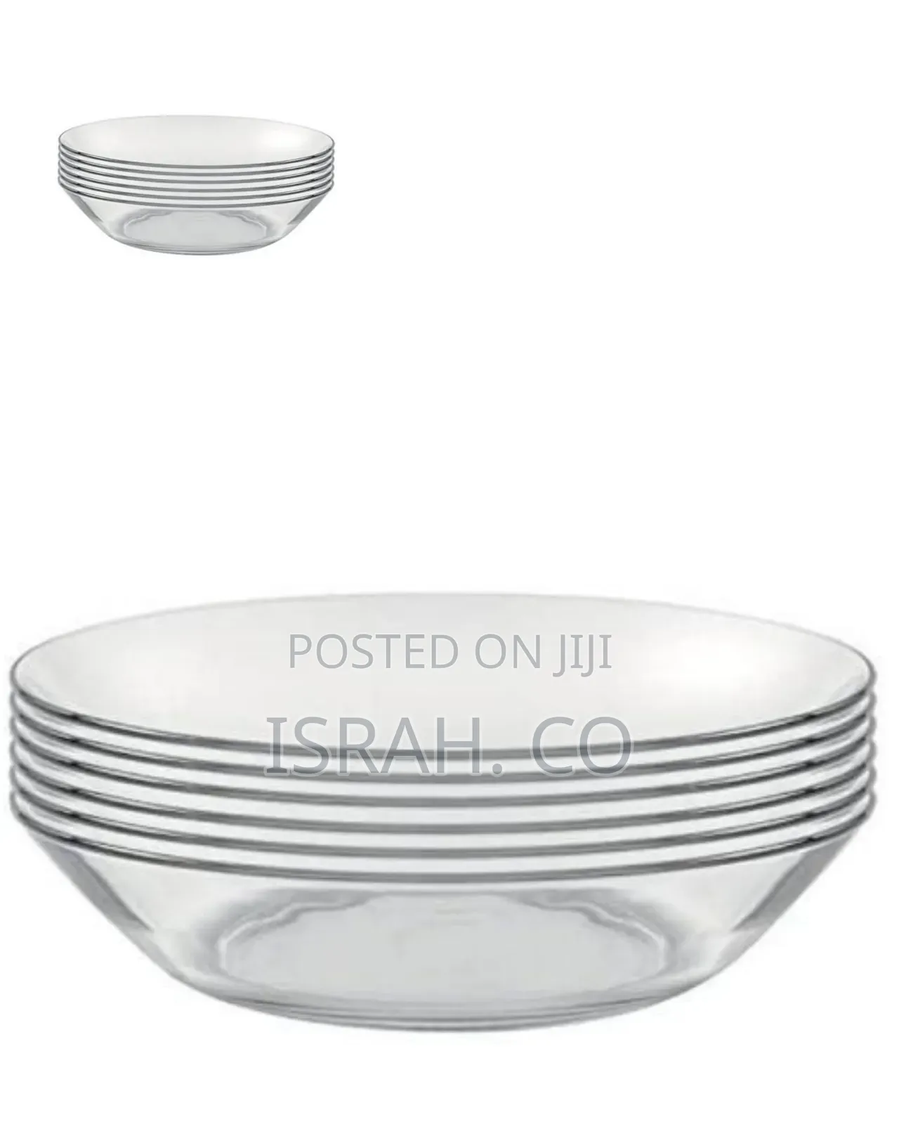 6 Piece Set of Glass Soup Plate