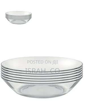 6 Piece Set of Glass Soup Plate