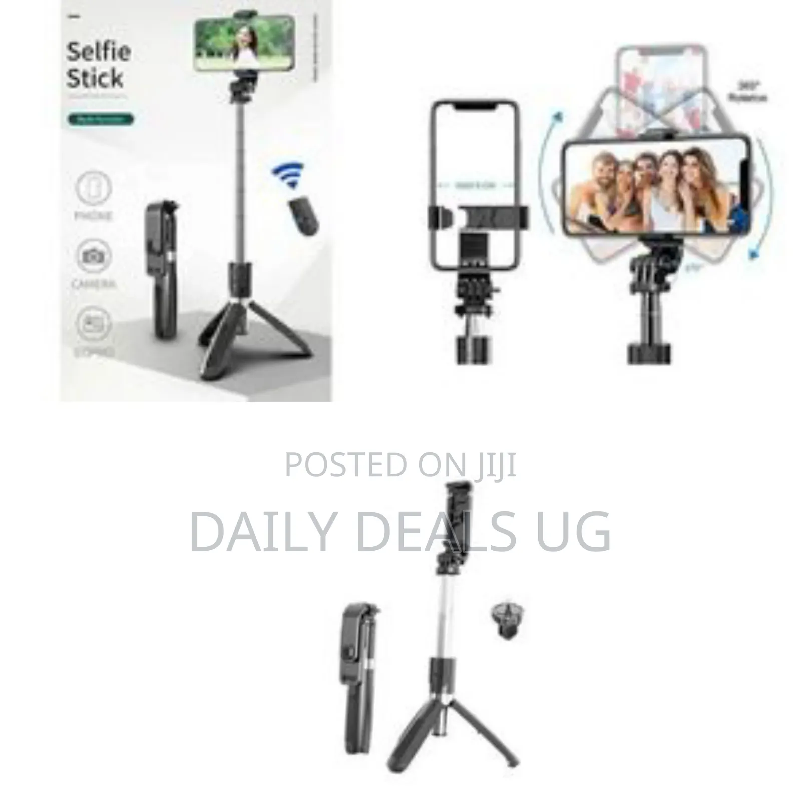 All-in-One Selfie Stick Tripod Kit With Remote - Multicolor