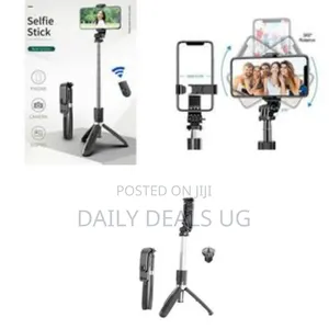 All-in-One Selfie Stick Tripod Kit With Remote - Multicolor