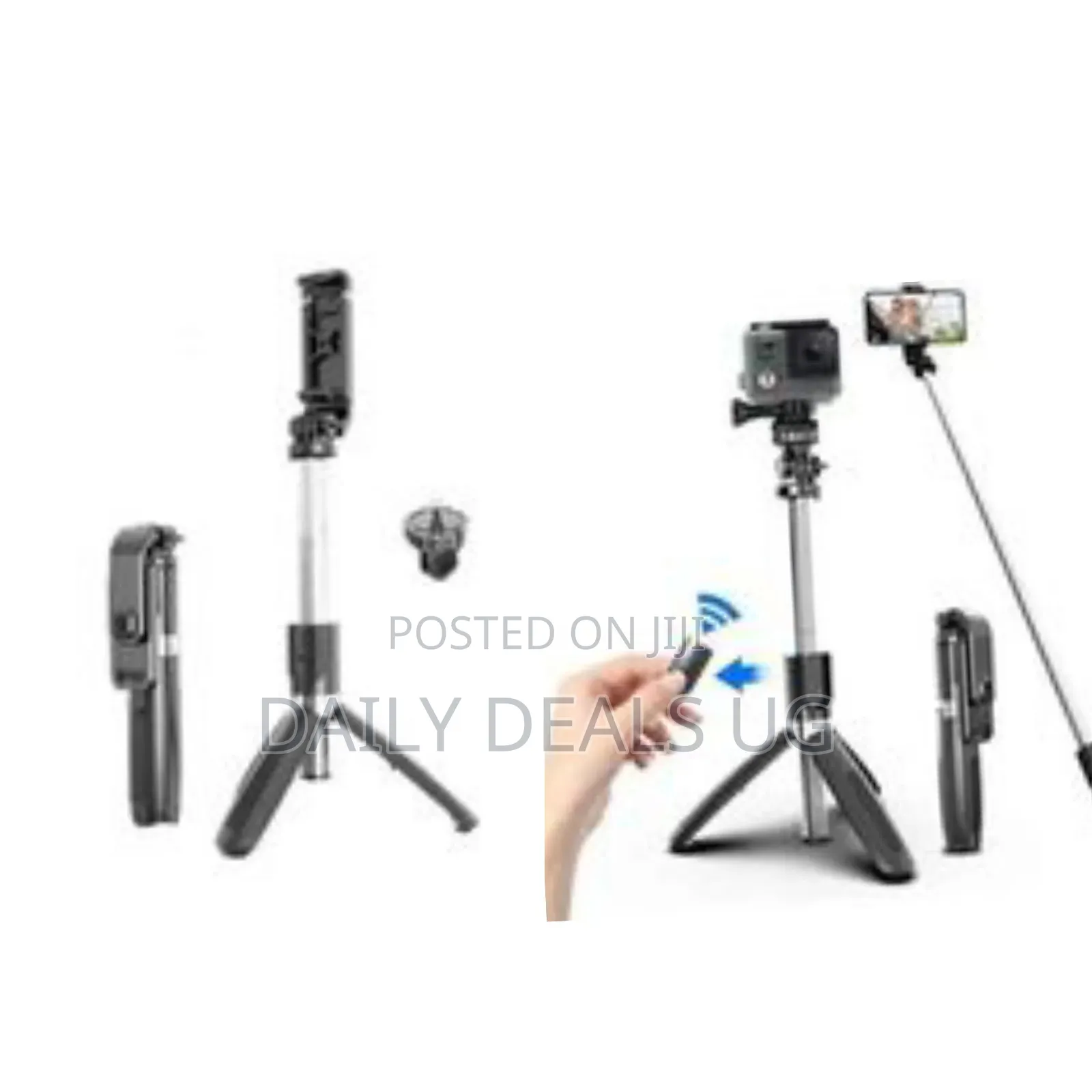 All-in-One Selfie Stick Tripod Kit With Remote - Multicolor