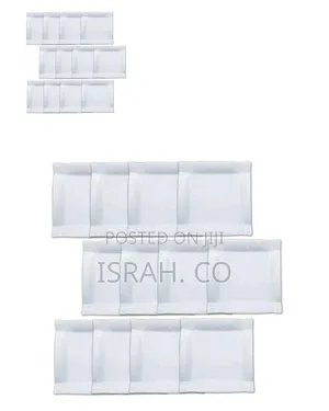 Melamine Square Dinner Plates, 12pcs