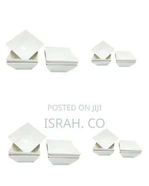 6 Piece Set of Ceramic Square Shaped Dinner Bowls