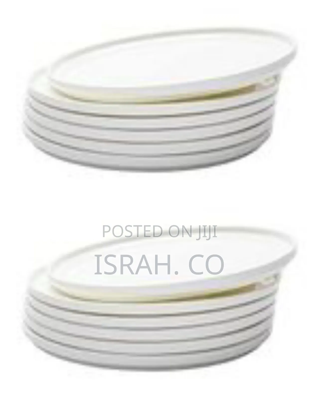 6-Piece Set of Classic White Porcelain Dinner Plates