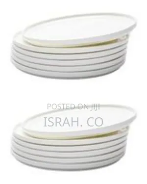 6-Piece Set of Classic White Porcelain Dinner Plates
