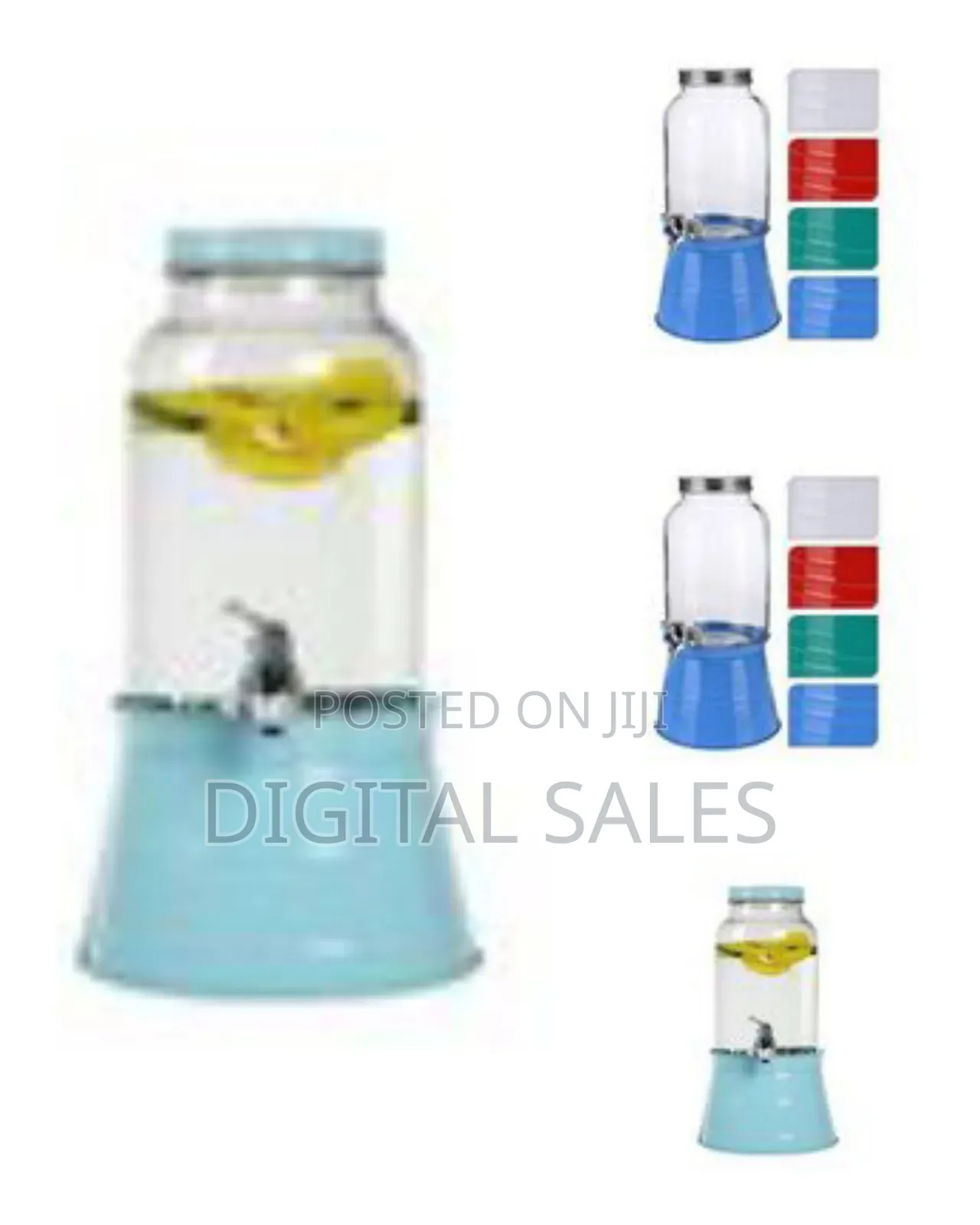 Large Glass Beverage Dispenser With Metal Stand and Spigot