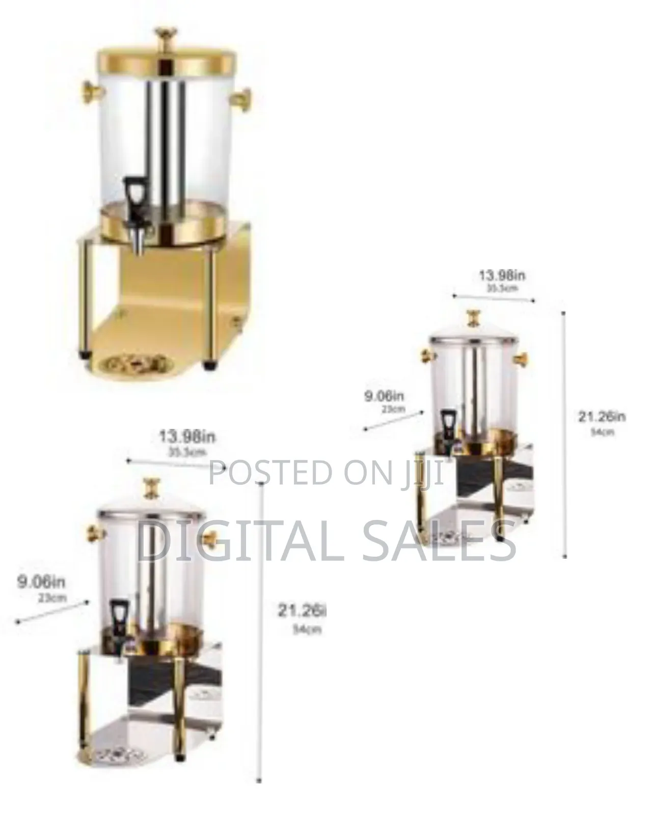 Luxury Gold-Tone Single Beverage Dispenser With Ice Core, 8l