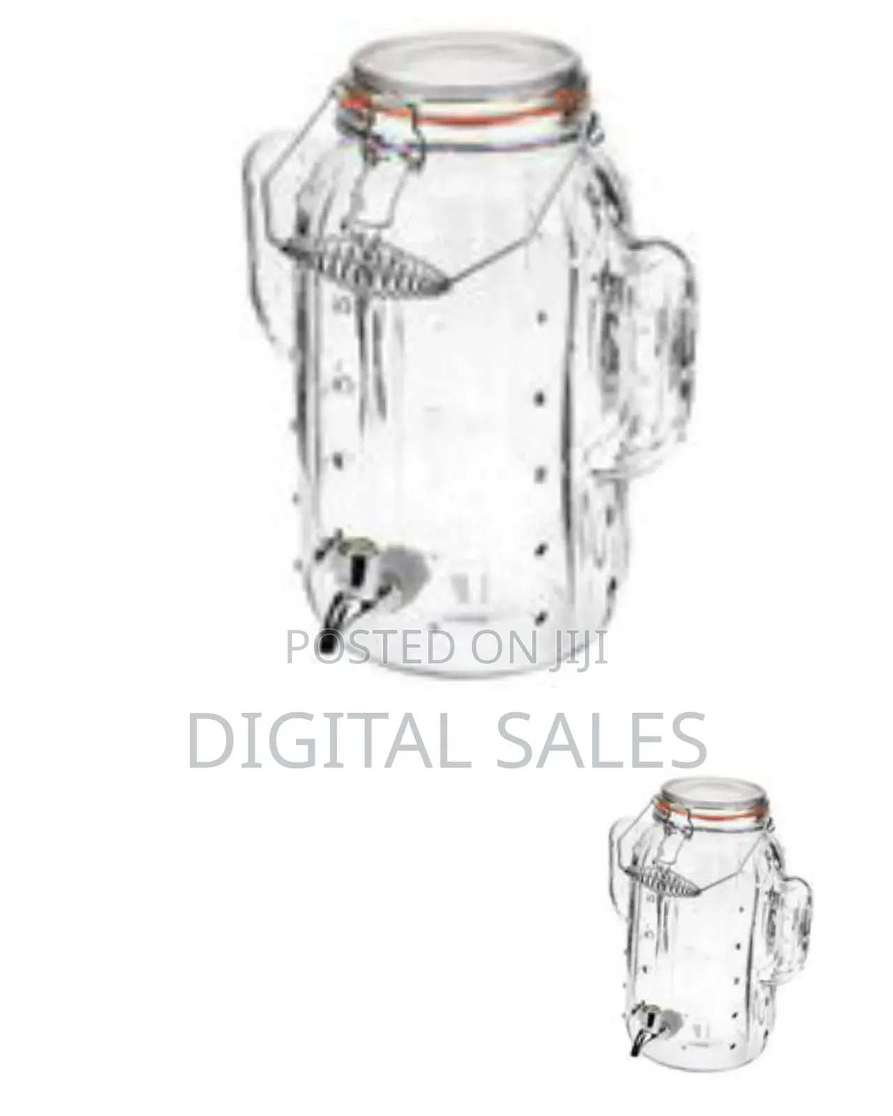 Cactus-Shaped Glass Beverage Dispenser