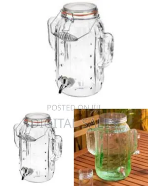 Cactus-Shaped Glass Beverage Dispenser