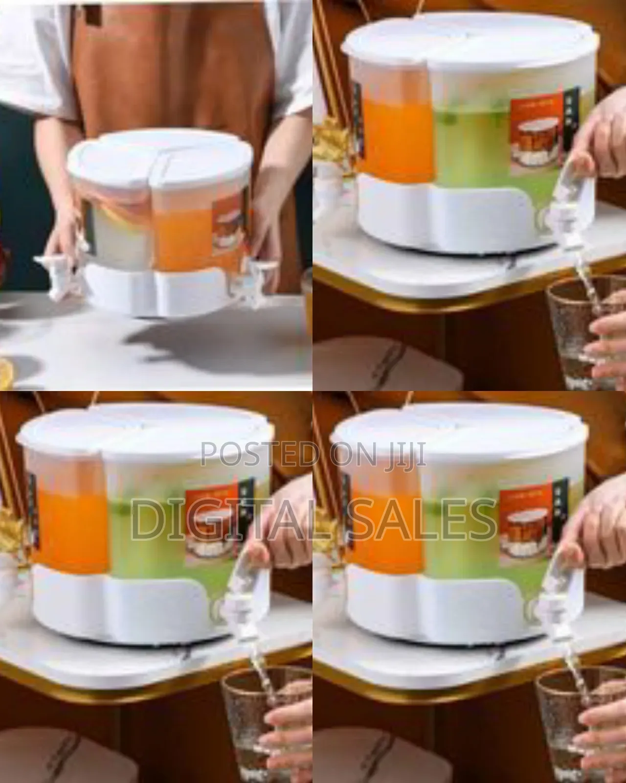 Large Multi-Compartment Beverage Dispenser With Taps, 5.2l