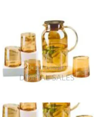 Elegant Amber Glass Pitcher Tumbler