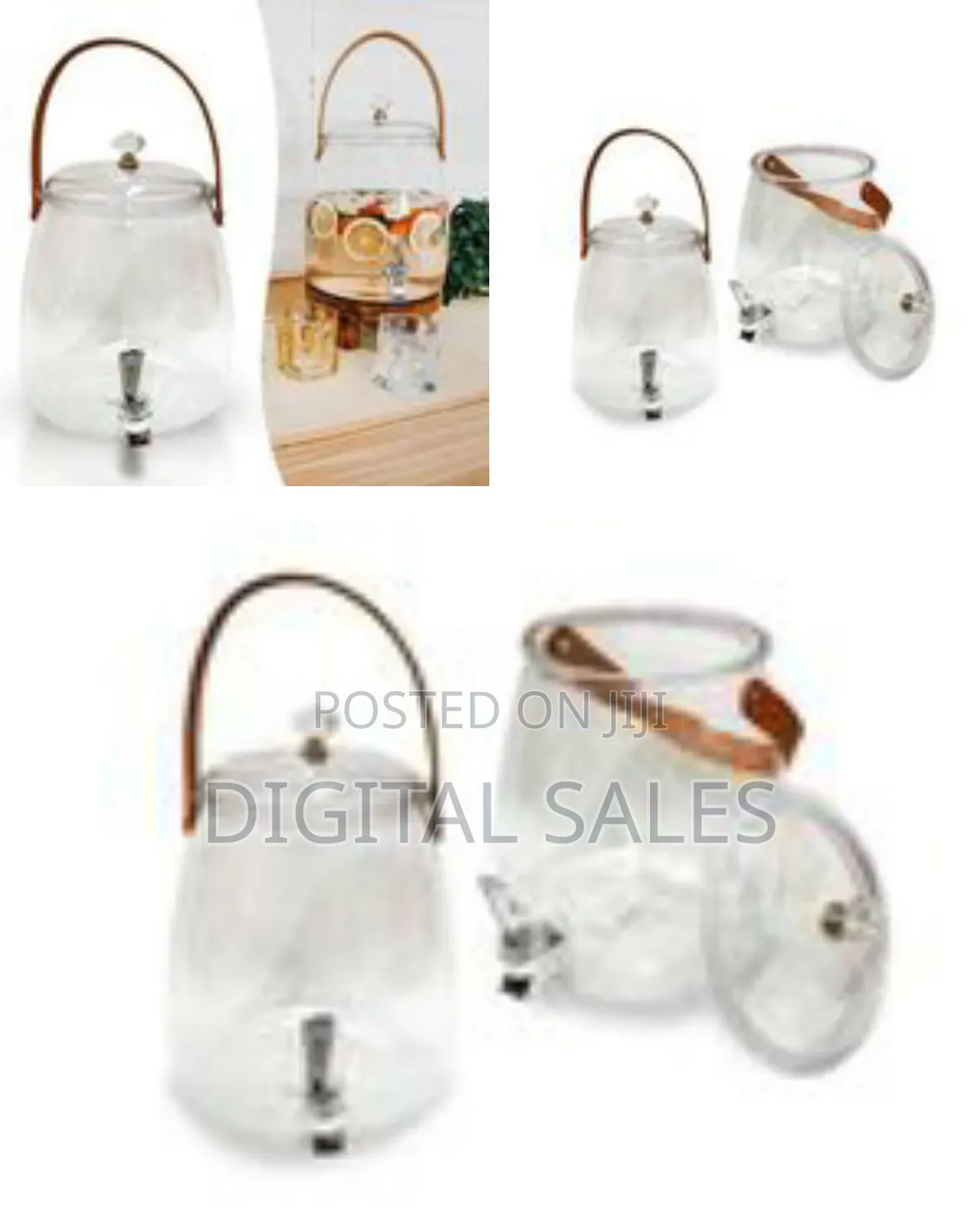 Elegant Glass Beverage Dispenser With Carrying Handle
