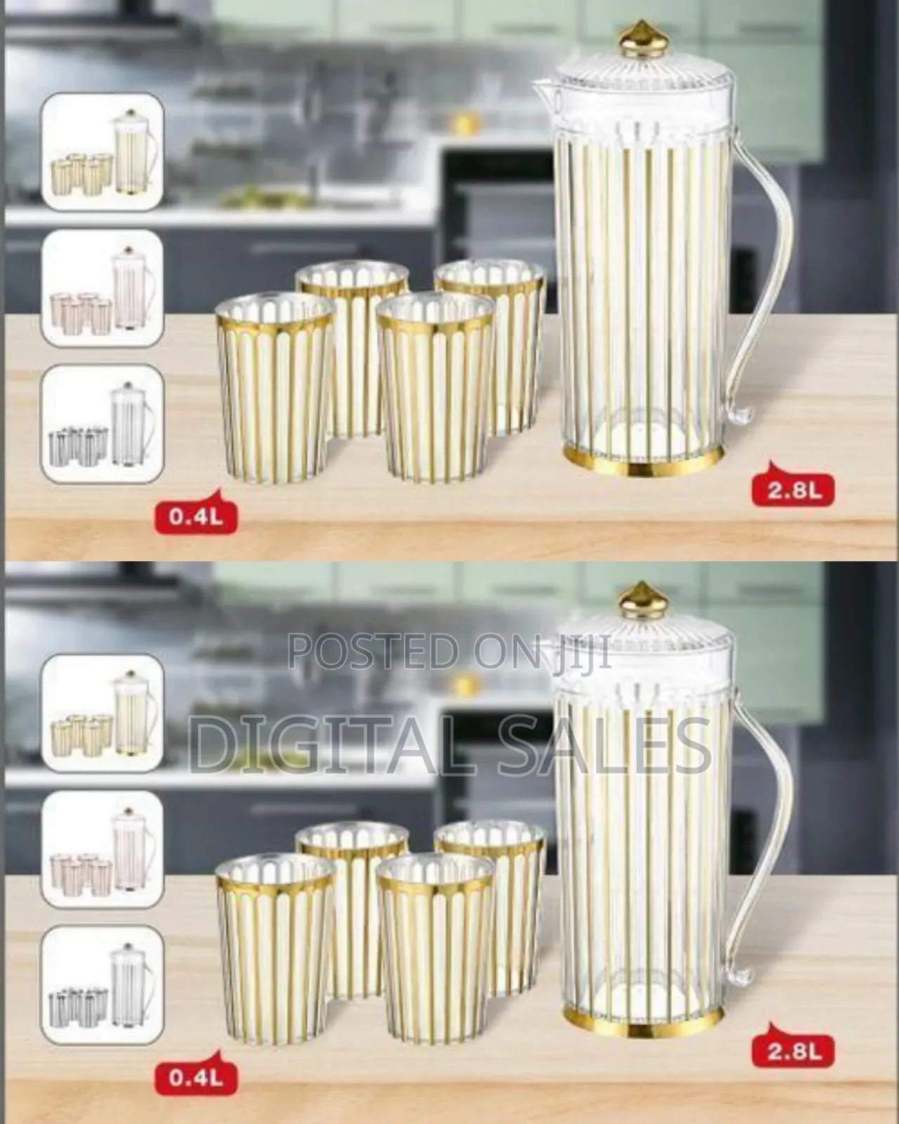 Sophisticated Glass Pitcher and Tumbler Service