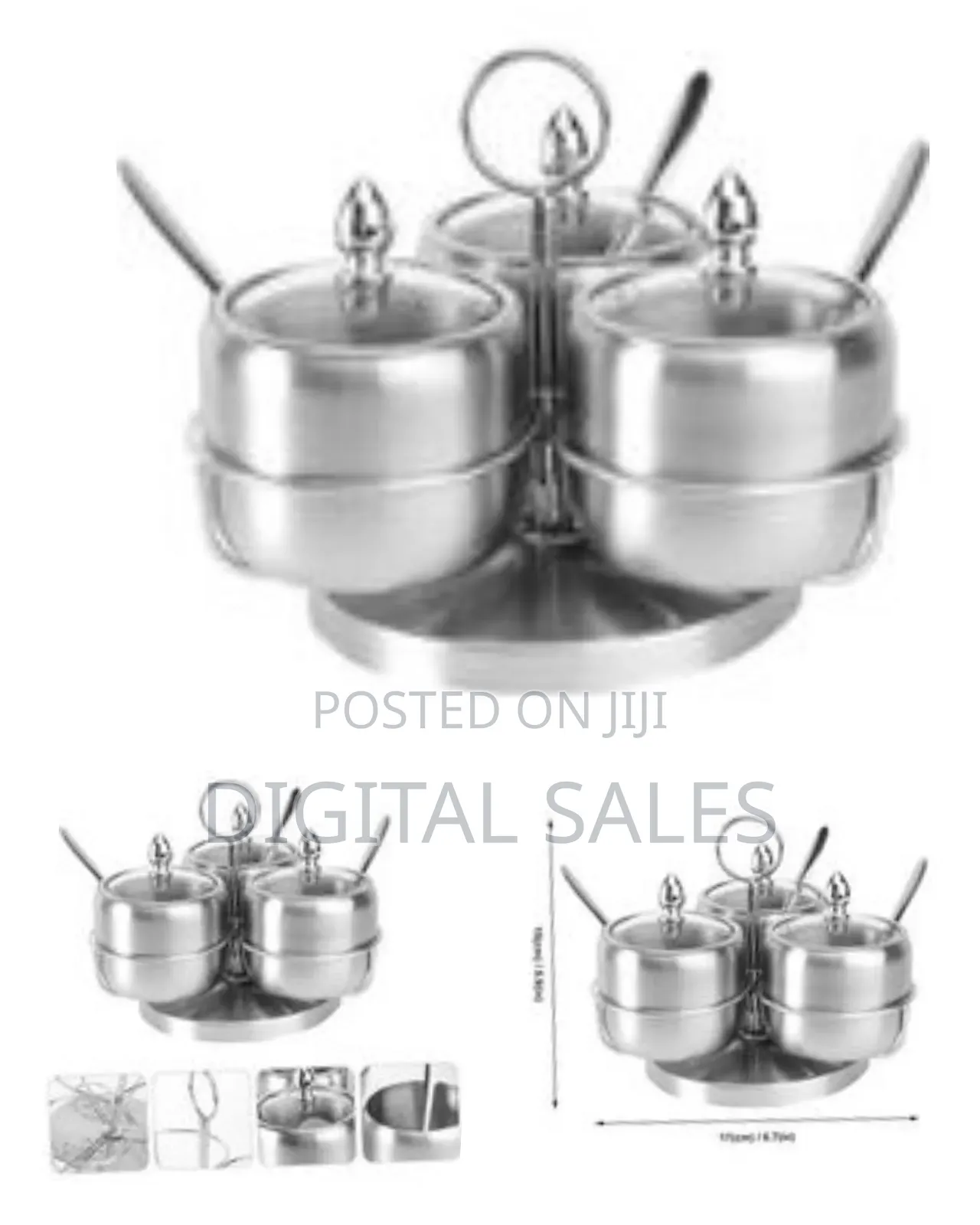 3 Pieces Sugar Bowl Set