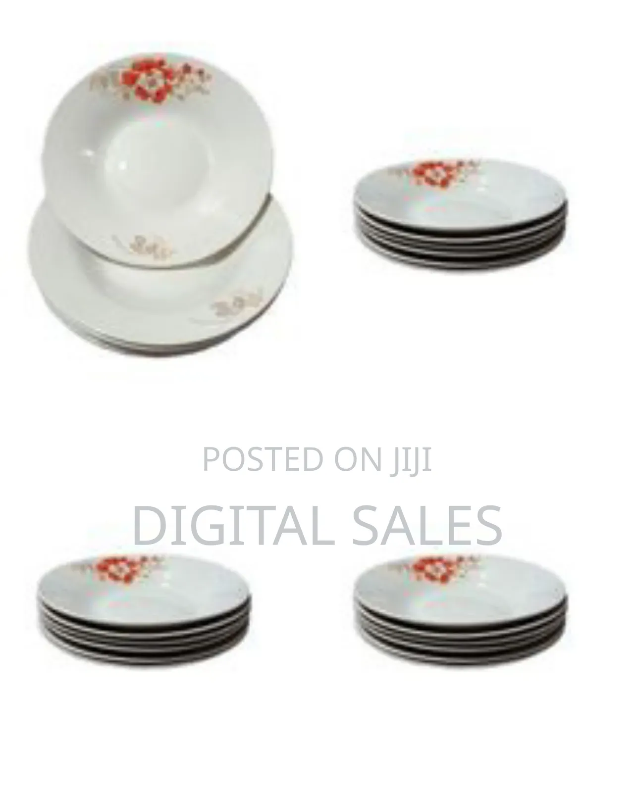6 Piece Set of Ceramic Soup Plates