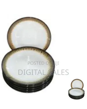 Rustic-Chic Ceramic Dinner Plates With Gradient Rim