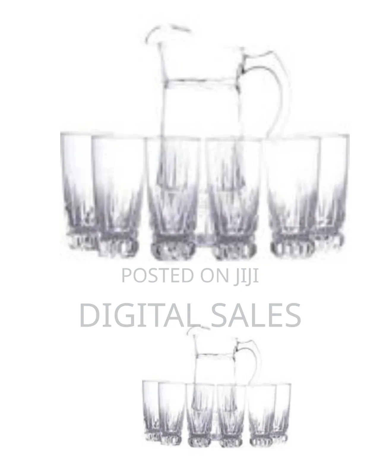 Elegant Clear Glass Pitcher and Tumbler Set - Clear