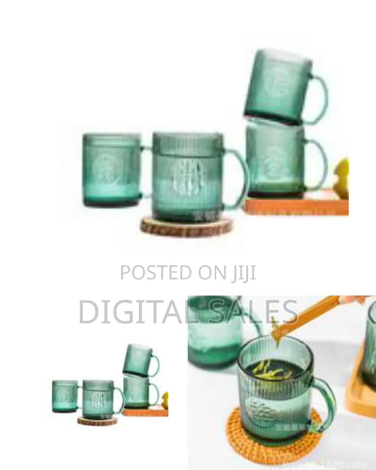 Elegant Ribbed Glass Mug Set (Two-Piece)