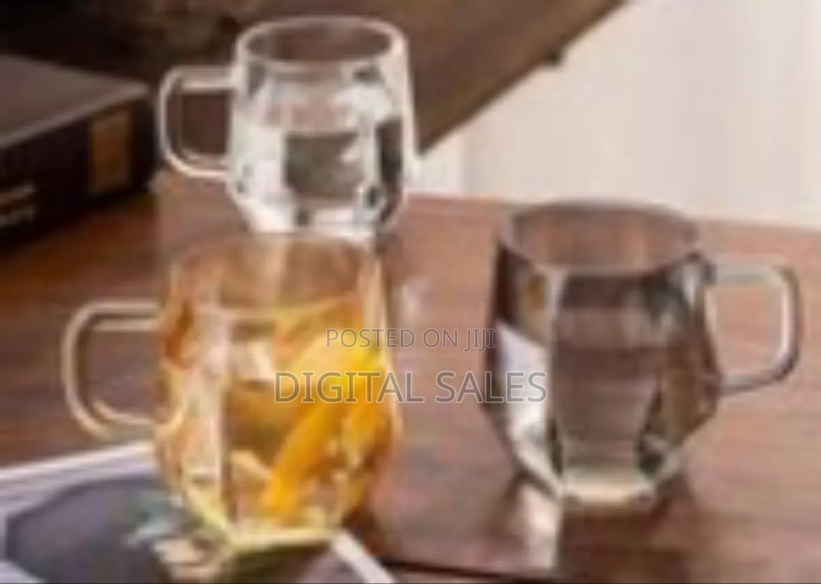 Faceted Amber Glass Mug Se With Handle (Two-Pack, 280ml) - Transparent