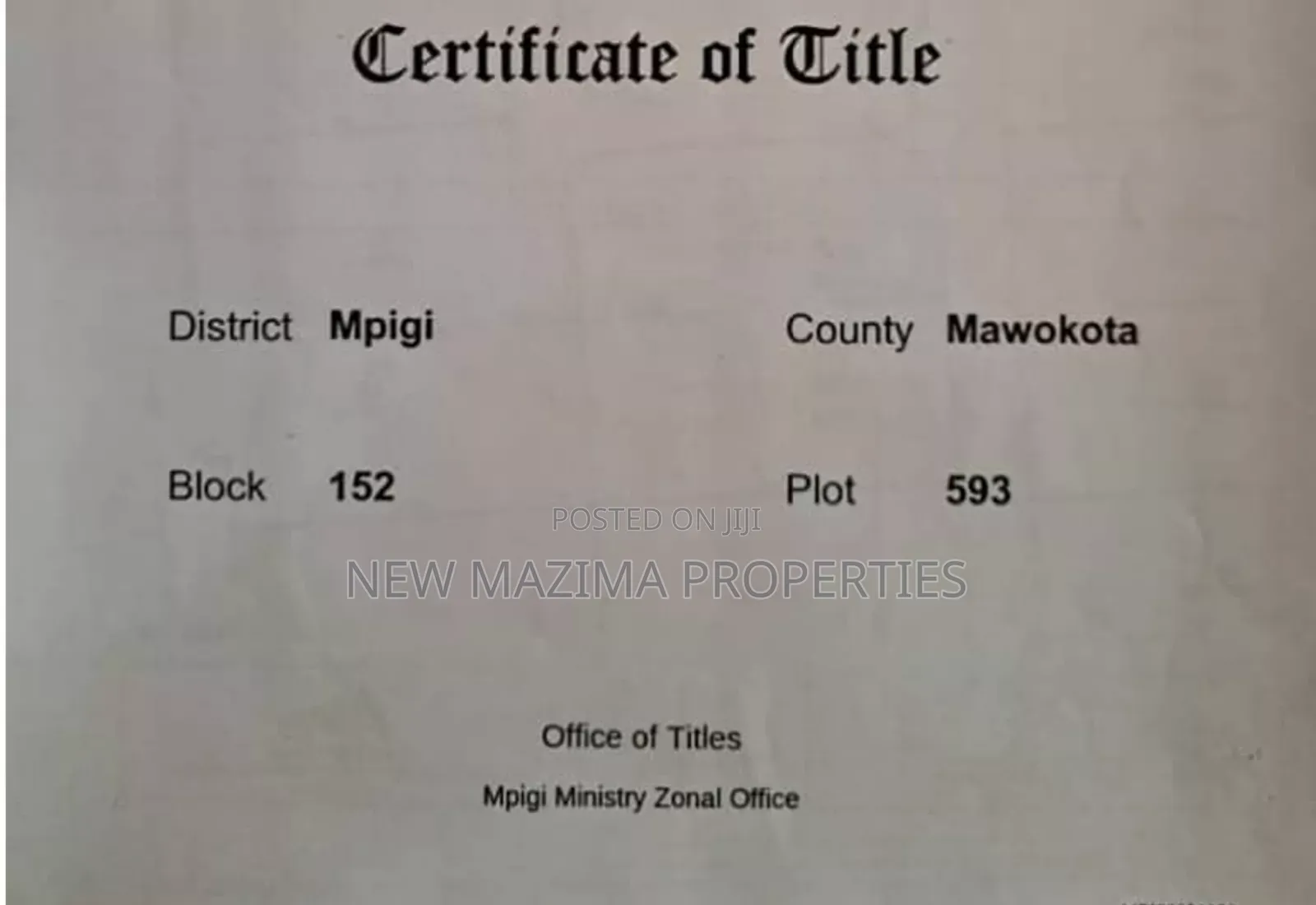 Very Hot Plots With Ready Private Title on Table on Quicksale Mpigi