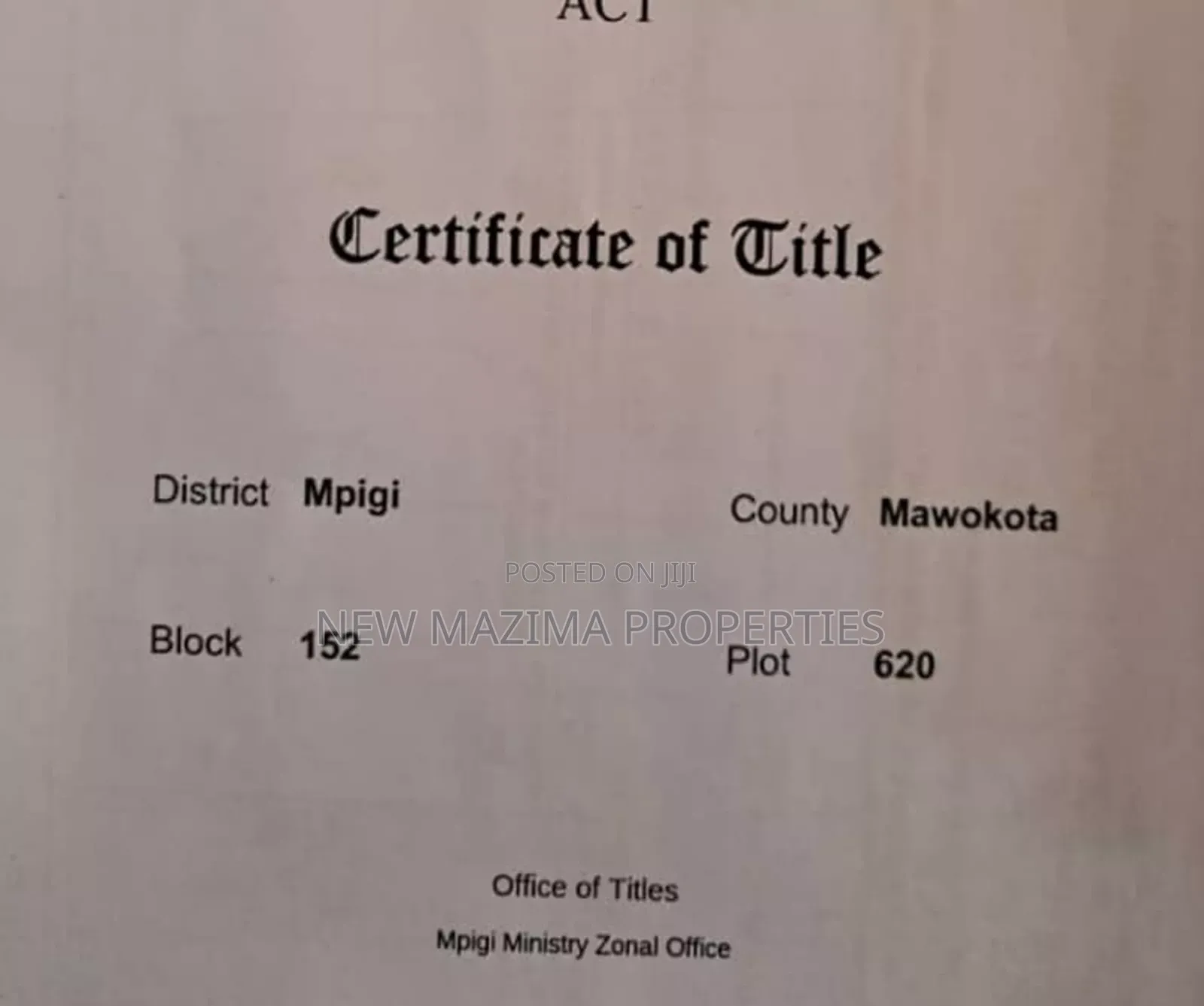 Very Hot Plots With Ready Private Title on Table on Quicksale Mpigi