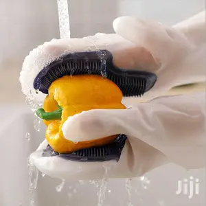 Waterproof Silicone Dishwashing Gloves With Bristles