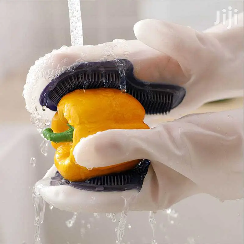 Waterproof Silicone Dishwashing Gloves With Bristles