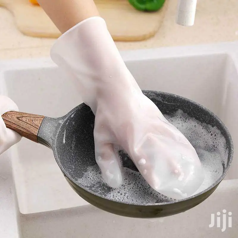 Waterproof Silicone Dishwashing Gloves With Bristles