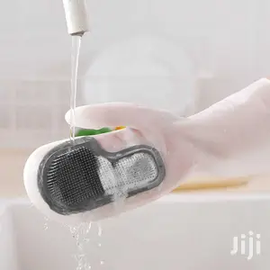 Waterproof Silicone Dishwashing Gloves With Bristles