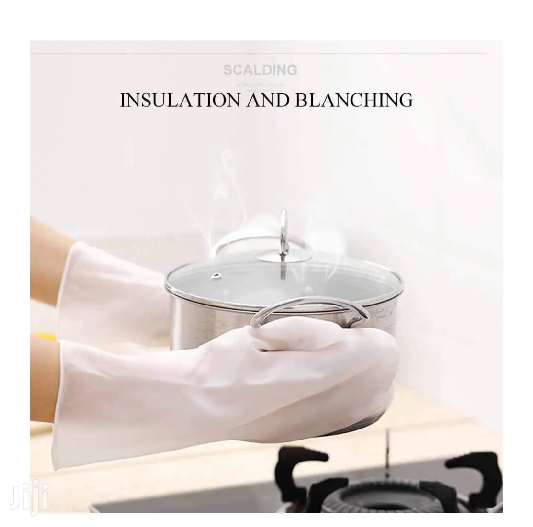 Waterproof Silicone Dishwashing Gloves With Bristles