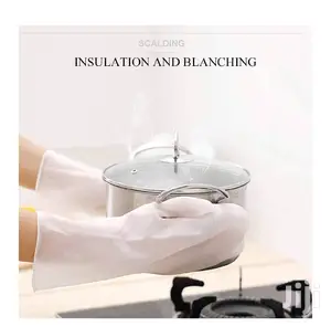 Waterproof Silicone Dishwashing Gloves With Bristles
