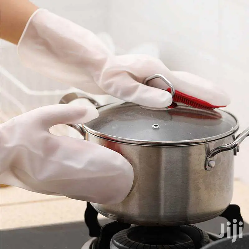 Waterproof Silicone Dishwashing Gloves With Bristles