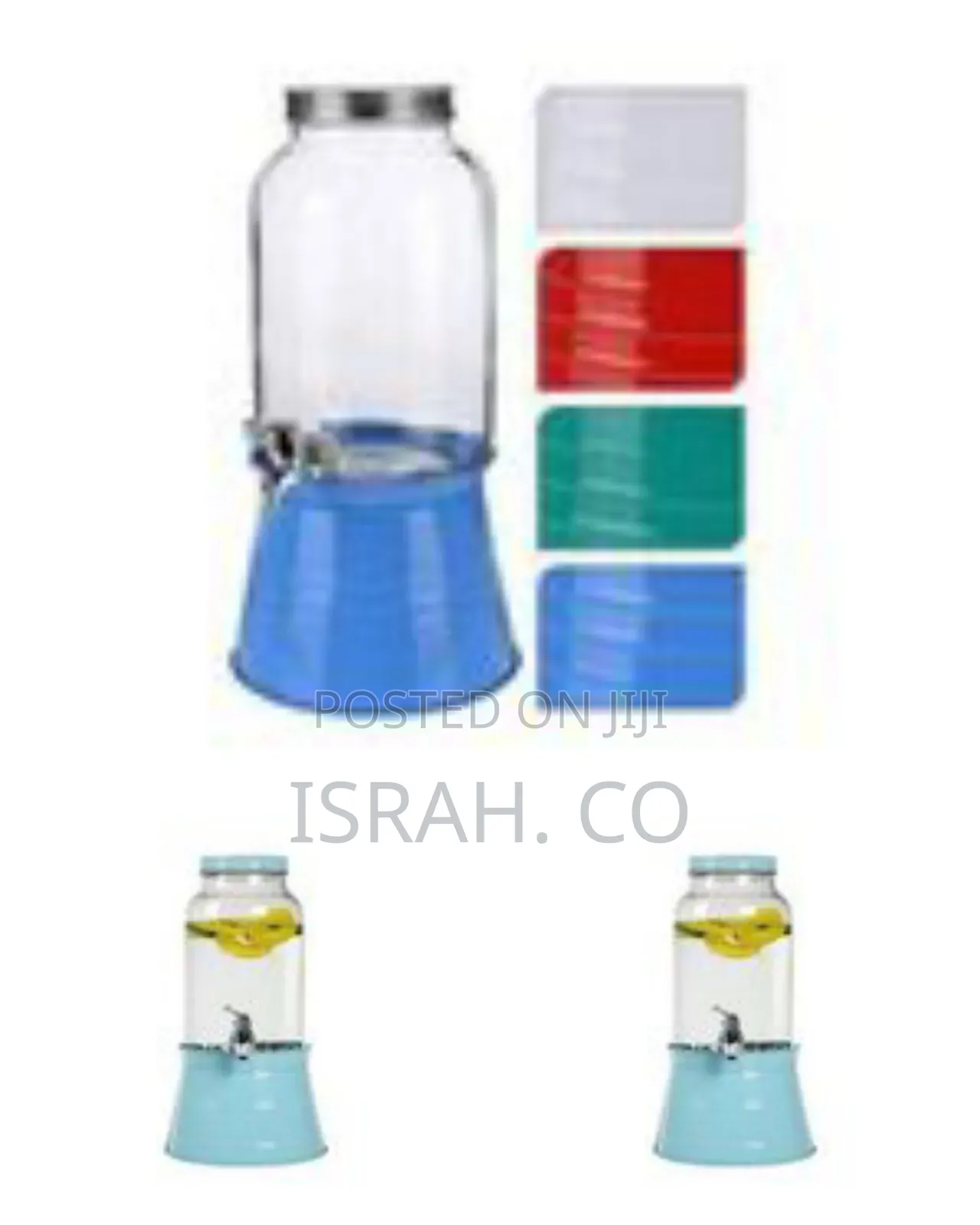 Large Glass Beverage Dispenser With Metal Stand and Spigot